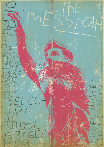 Sergeant Paper 人気のサッカー シリーズ アートポスター A3サイズ "Messi メッシ"