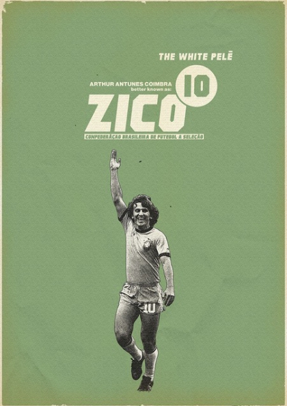 Sergeant Paper 人気のサッカー シリーズ アートポスター A3サイズ "Zico ジーコ"
